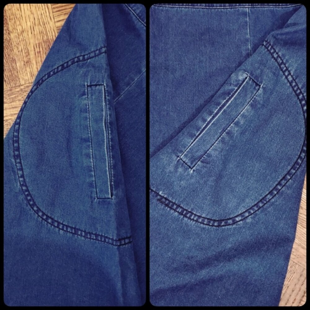 H&M EUROPE- Vintage Cotton Dungaree Overall A Line Dress - Picture 8 of 16